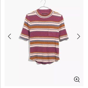 Madewell Mockneck Shirttail Tee in Stripe